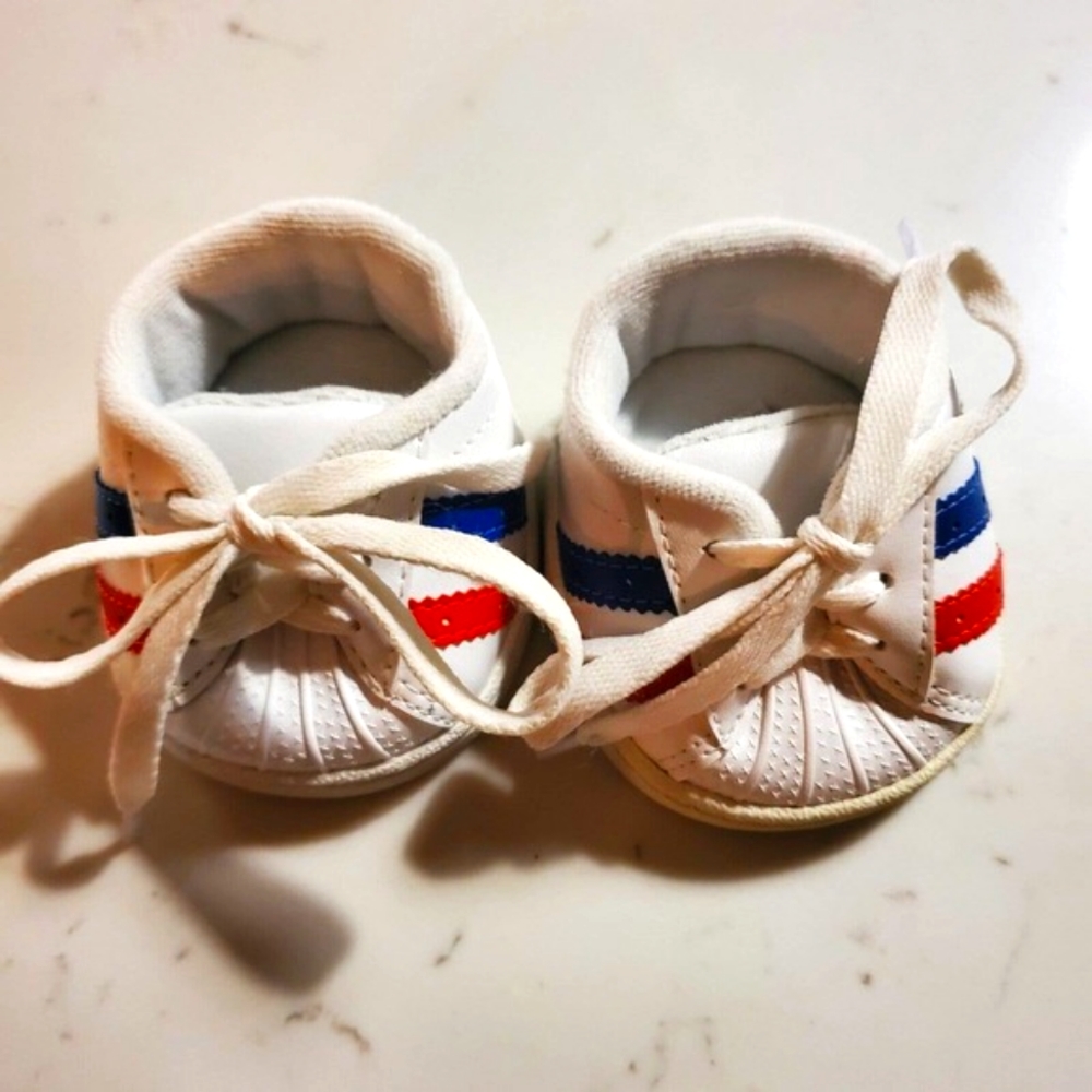 Build A Bear BABW Shoes Sneakers Red White Blue Basketball Athletic Tennis